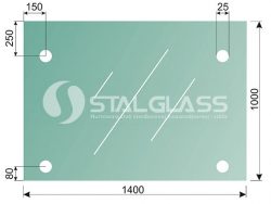 Szkło kaminowane vsg hartowane esg 66.3 1400x1000 mm