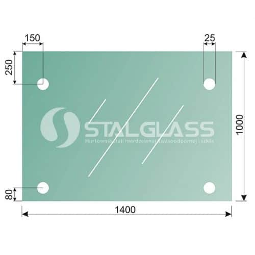 Szkło kaminowane vsg hartowane esg 66.3 1400x1000 mm