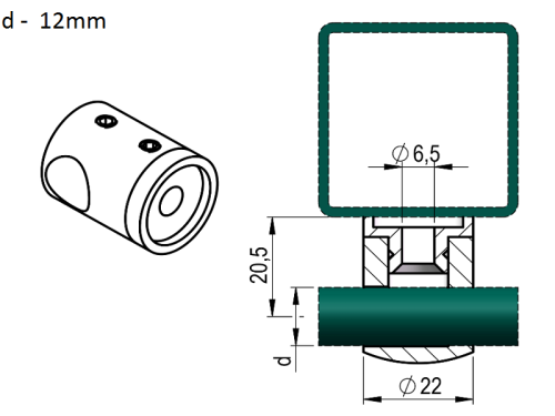 uchwyt-przelotowy-fi-12mm-mocowany-do-powierzchni-plaskiej-szlif