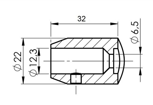 Uchwyt osiowy stały fi 12mm mocowanie do rury 42,4mm, AISI 304