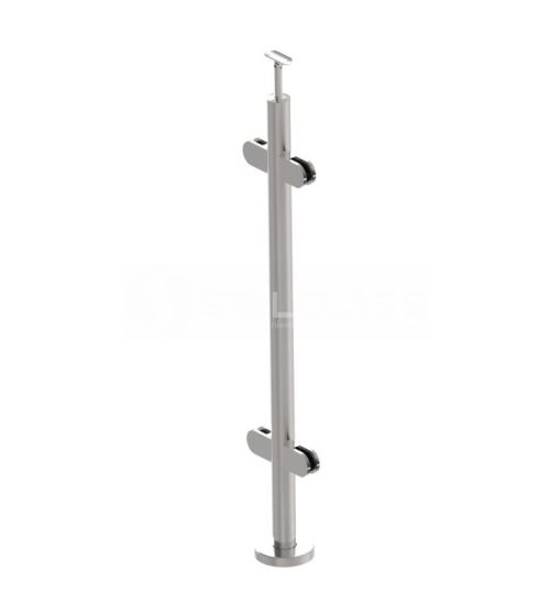 Słupek 42,4mm, H870mm, 4 uchwyty do szkła 45x63mm, szlif