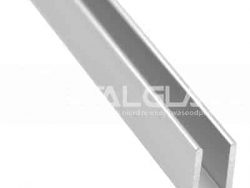 Profil ,,U'' do szkła 8mm, aluminium - L=2500mm