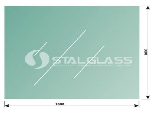 Szkło laminowane(VSG) hartowane(ESG) 44.2, 1x1m, krawędzie szlif