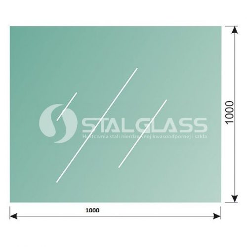 Szkło hartowane 8 mm format prosty 1000x1000 mm krawędzie szlif