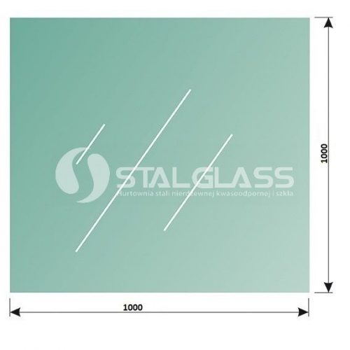 Szkło laminowane vsg hartowane esg 55.4 1x1 m krawę. szlif