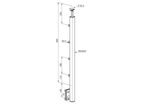 slupek-40x40mm-h900mm-moc-boczne-4-uchwyty-rurki-12mm-szlif