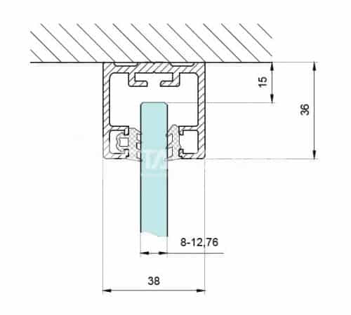 Profil montażowy typ U kolor anoda inox 36x38mm