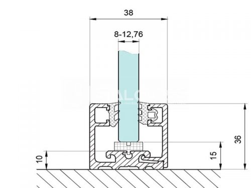 Profil montażowy dzielony wykończenie surowe aluminium 36x38mm