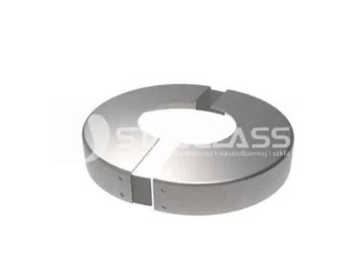 Rozeta maskująca dzielona do rury 42,4mm, H17 mm AISI 304- szlif