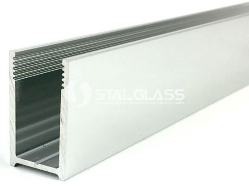 Profil ,,U'' FIX z uszczelką do szkła 8-12mm, aluminium