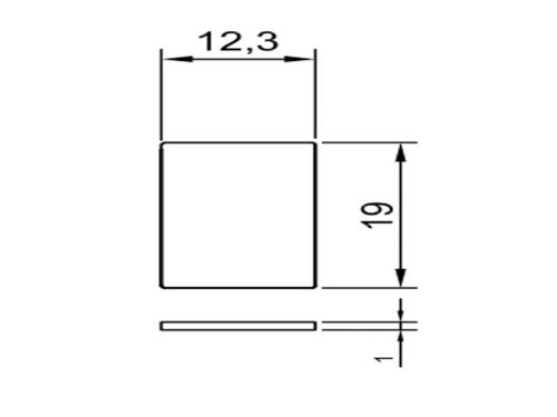 Zaślepka do profilu "U" bez uszczelki połysk 12,3x19mm