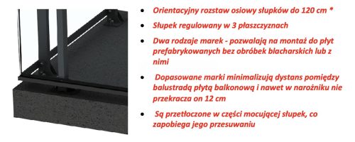 Balustrada systemowa ALU-SG-EASY-GS od góry L1000 - obrazek 3