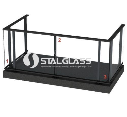 Balustrada systemowa ALU-SG-EASY-GS od góry L1000