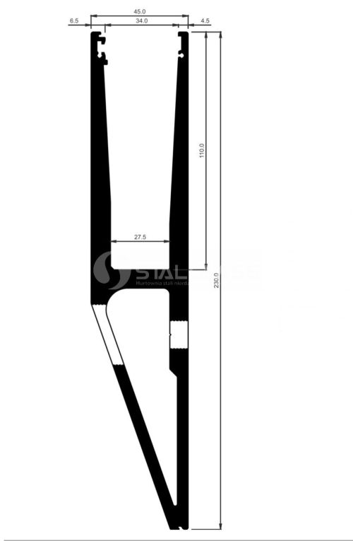 Profil balustradowy mocowany do boku/czoła typu "Y"