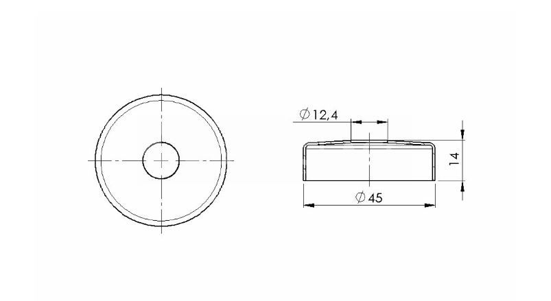 Rozeta maskująca D45mm/d12mm poler