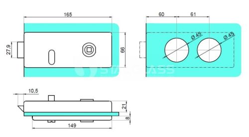 Zamek łazienkowy WC /160/aluminium czarny/nierdzewny