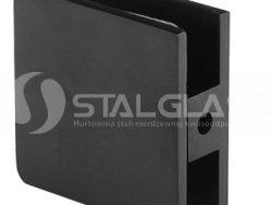 Łącznik ściana-szkło czarny zaokrąglony - dla szkła 6-12 mm