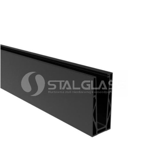 Profil aluminiowy balustrady całoszklanej moco. od góry - Black ELOX