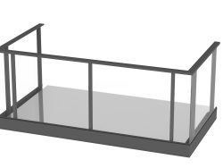 Balustrada systemowa ALU-SG-EASY-BSB od boku L1000