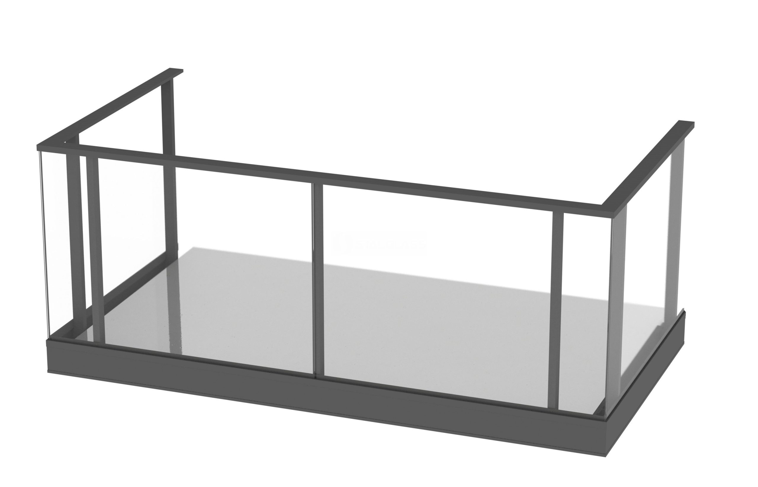 Balustrada systemowa ALU-SG-EASY-BSB od boku L1000