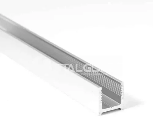 Profil ,,U” z uszczelką do szkła 6 mm, aluminium