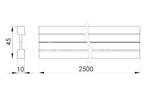 Drenaż do profilu aluminiowego 2500x45x10 mm "Y"