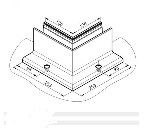 Profil balustrady szklanej/narożnik Satin-ELOX