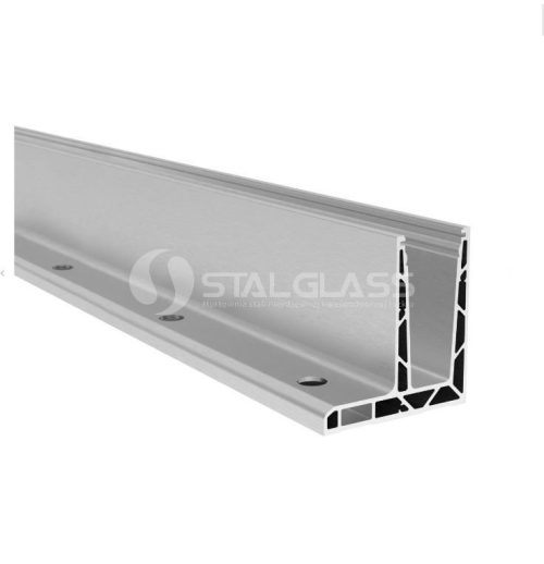 Profil balustrady szklanej "L" z regulacją Satin elox szkło 12-17,52mm L2500 1kN