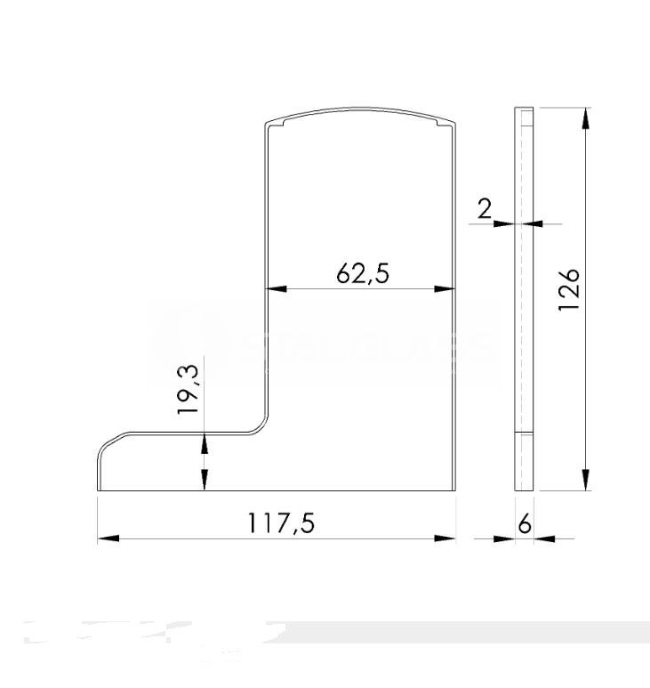 Zaślepka do profilu regulowanego L Satin-Elox - obrazek 2