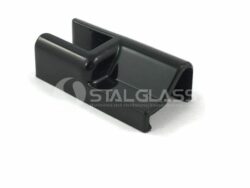 Łącznik próg-szkło 180° prawy, tworzywo ABS, czarny