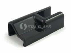 Łącznik próg-szkło 180 stopni lewy, grubość szkła 8 mm czarny
