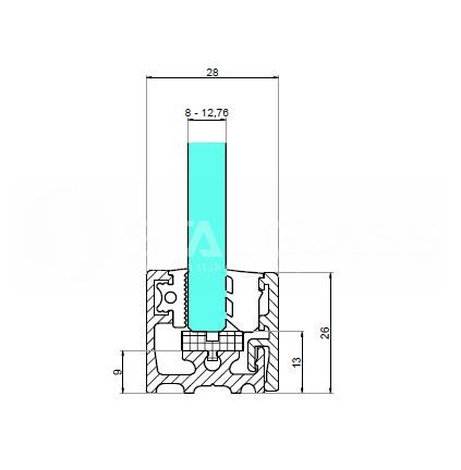 Profil montażowy dzielony slim kolor biały aluminium 26x28 - obrazek 2