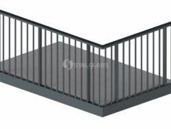 Balustrada systemowa PINA-SG-BTB od boku - tralka blenda