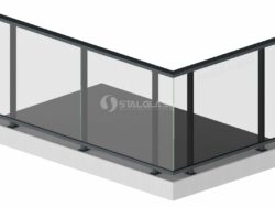 Balustrada systemowa PINA-SG-GS od góry szkło