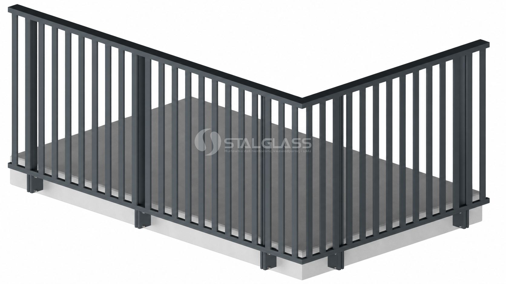 Balustrada systemowa PINA-SG-BT od boku - tralka